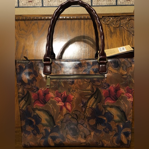 NWT-Patricia Nash-SET-Sienna Sunset-Zancona Tote & Reiti Trifold Wallet-$308 - Picture 4 of 16